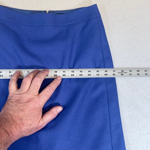J Crew Factory The Pencil Skirt 0 Above Knee Wool Blend Slit Royal Blue Lined - Picture 7 of 13